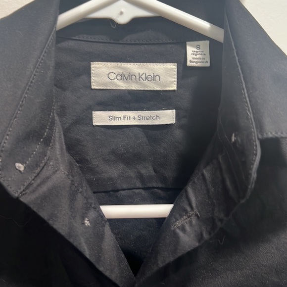 Calvin Klein Black Long sleeve Slim Fit Button Down shirt Size 8 - Picture 2 of 3